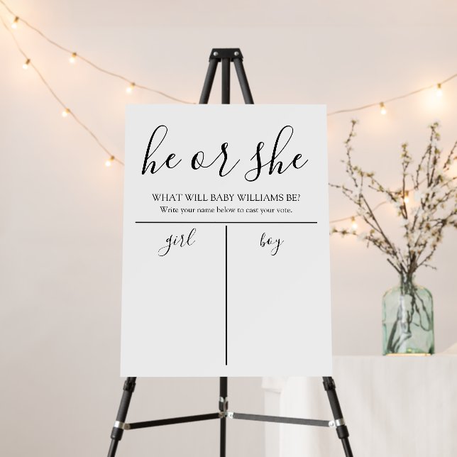 Guess the Gender Baby Shower Foam Board (In Situ (Stand))
