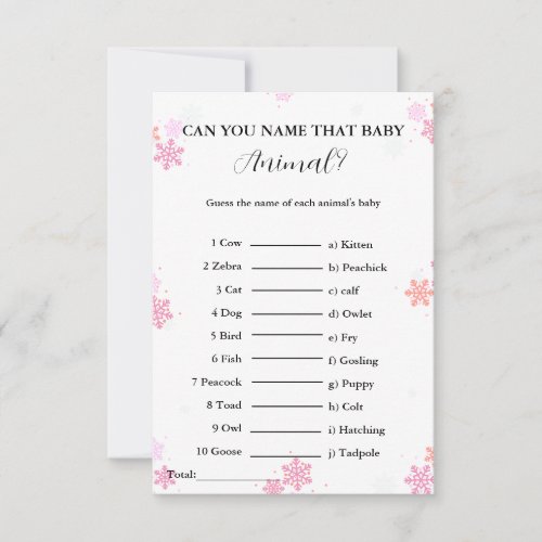 guess the name of the baby animal baby shower game