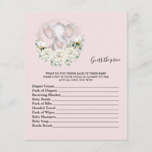 Guess the price Baby Shower Game