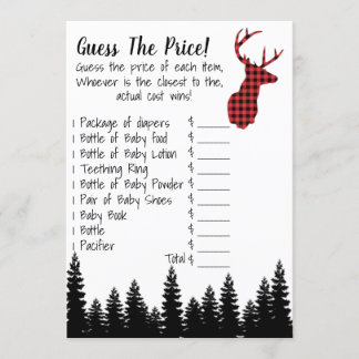 Guess The Price Baby Shower Game Invitation
