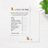 Guess the Price Faux Gold Stork Shower Game Card (Desk)