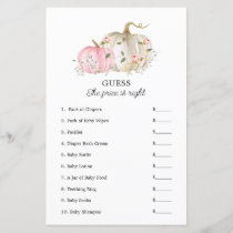 Guess the Price Girl Fall Baby Shower Game