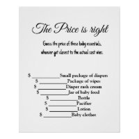 guess the price right baby shower games