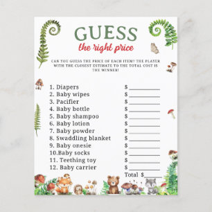 Guess the right price baby shower game