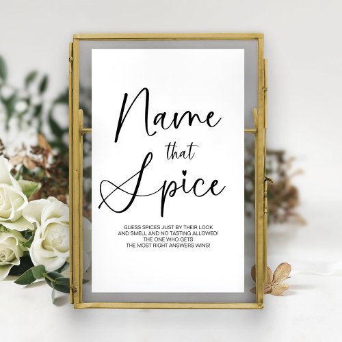 Guess The Spice Bridal Shower Game Sign