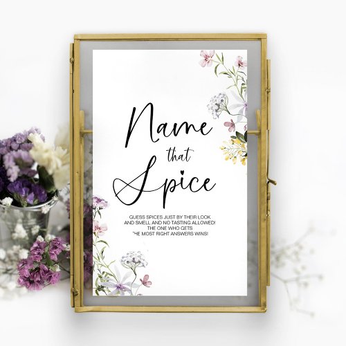 Guess The Spice Wildflower Bridal Shower Game Sign