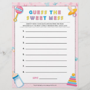 Guess The Sweet Mess [Baby Basics Pink] Letterhead