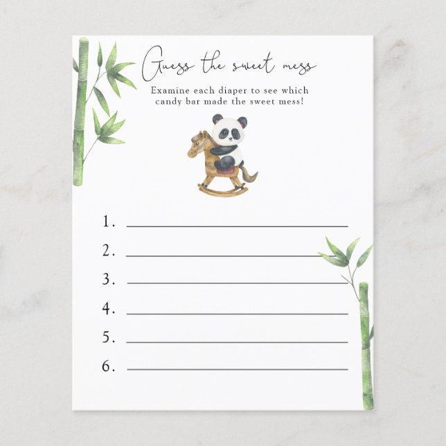 Guess the Sweet Mess - Baby Shower Game (Front)