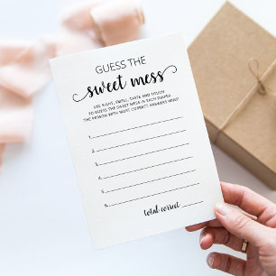 Guess the Sweet Mess Baby shower Game Card