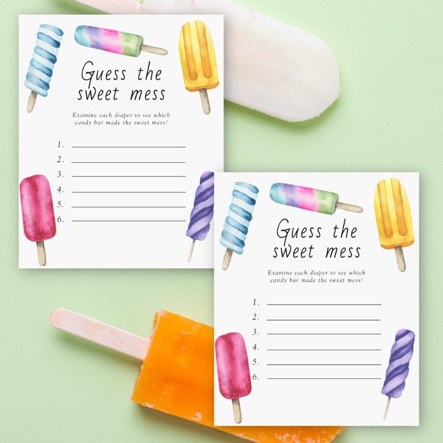 Guess the Sweet Mess Baby Shower Game - Popsicle (Creator Uploaded)