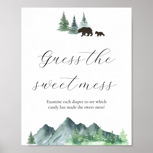 Guess the Sweet Mess Baby Shower Sign (Front)