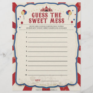Guess The Sweet Mess [Circus Theme] Letterhead