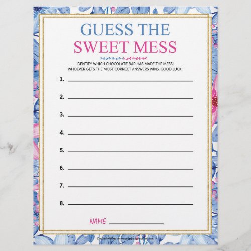 Guess The Sweet Mess Floral Watercolors Letterhead