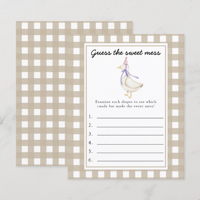 Guess the Sweet Mess game - Little goose (Front/Back)