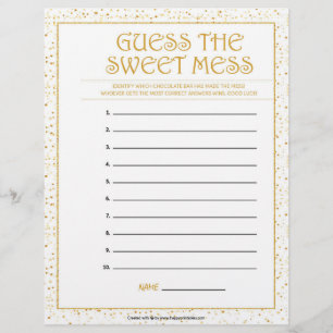 Guess The Sweet Mess [Golden Sparkles] Letterhead