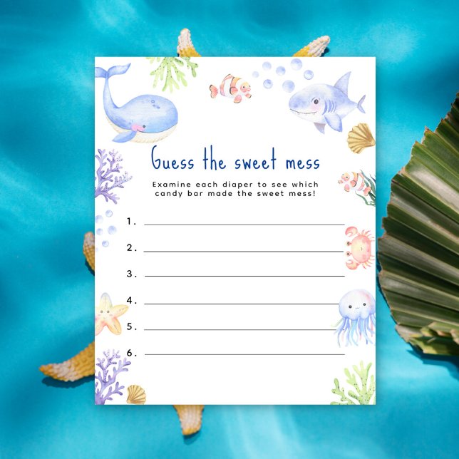 Guess the sweet mess Ocean animal baby shower (Creator Uploaded)
