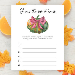 Guess the sweet mess Pumpkin bow baby shower game