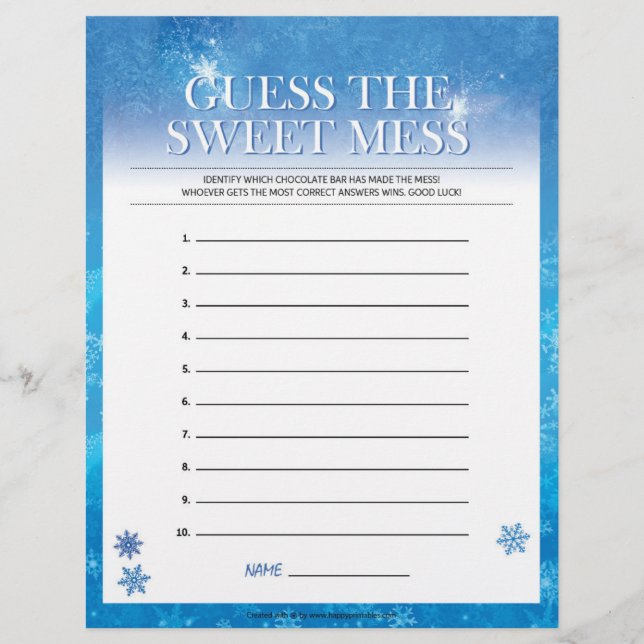 Guess The Sweet Mess [Snowy Blue] Letterhead (Front)