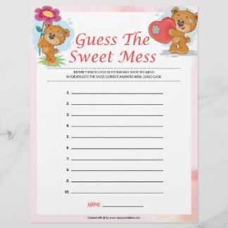 Guess The Sweet Mess [ Teddy Bears] Letterhead