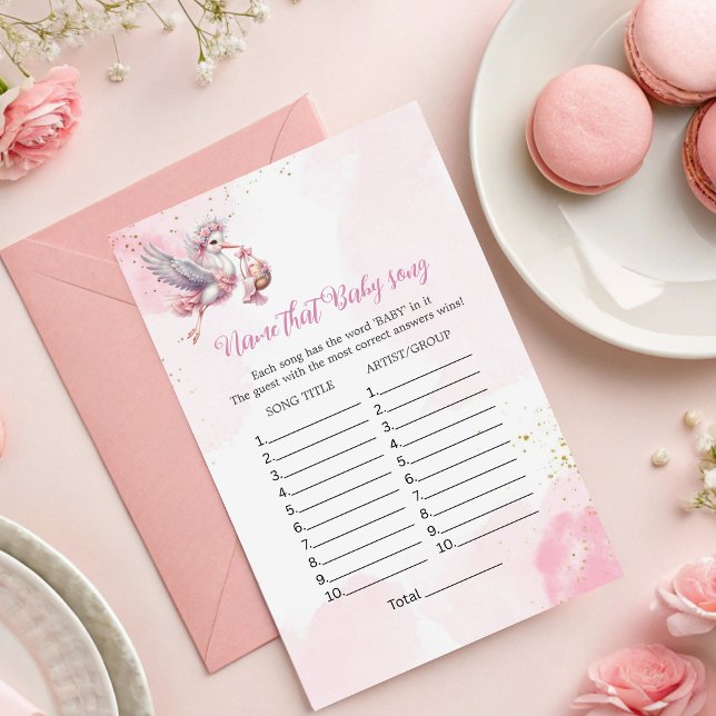 Guess the Tune Baby Shower Song Game Pink Shower  (Creator Uploaded)