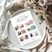 Guess their age Mom and dad baby shower game Card