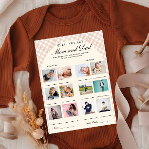 Guess their agee bride & Groom shower game Card