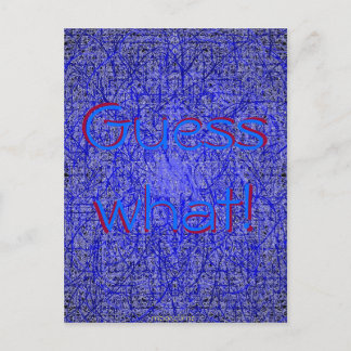 Guess what blue thatch postcard