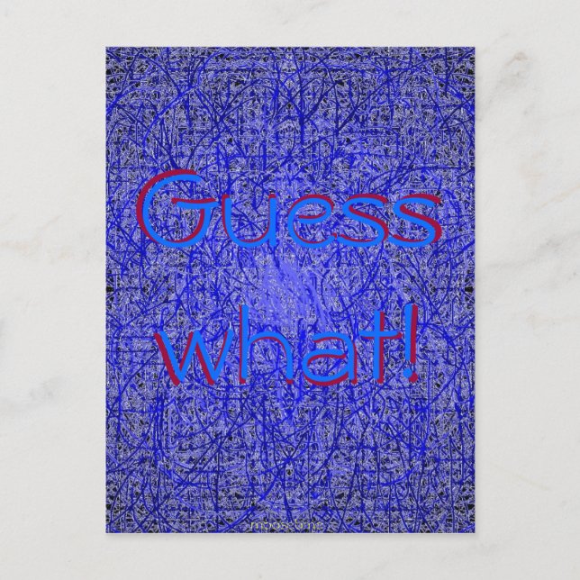 Guess what blue thatch postcard (Front)