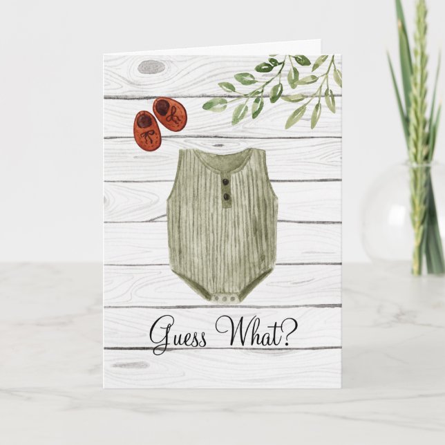 Guess What Boho Baby Clothes | Baby Announcement  (Front)