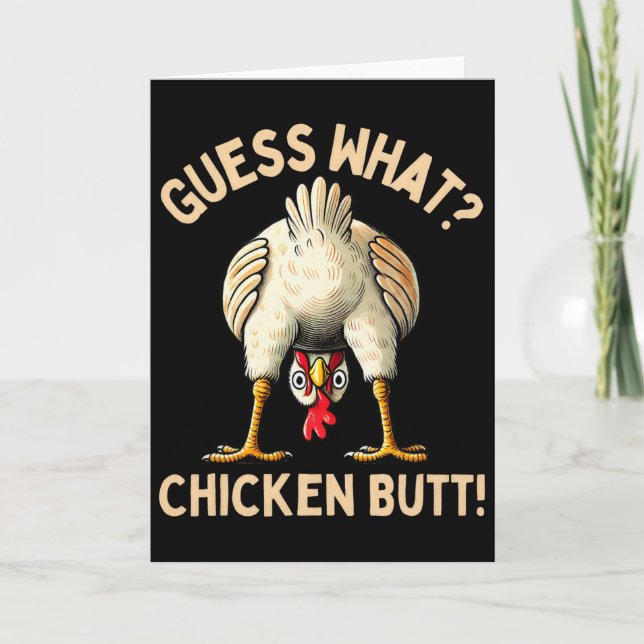 Guess What Chicken Butt Chicken Lover Funny Chicke Card (Front)