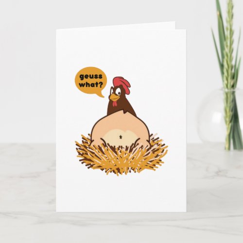 Guess What Chicken Butt Funny Joke Card