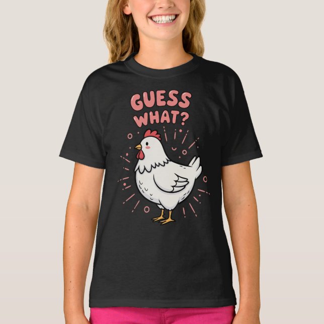 Guess What Chicken Butt Funny Preppy  T-Shirt (Front)