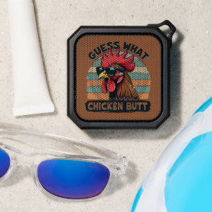 Guess What Chicken Butt Funny Retro Rooster Bluetooth Speaker