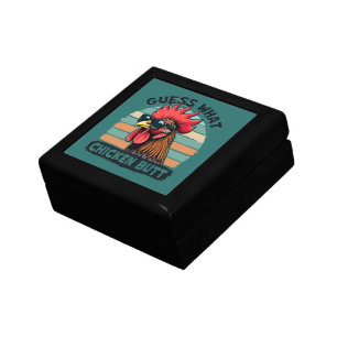 Guess What Chicken Butt Funny Retro Rooster Gift Box