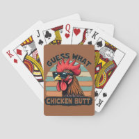 Guess What Chicken Butt Funny Retro Rooster