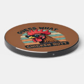 Guess What Chicken Butt Funny Retro Rooster Wireless Charger (Front 2)