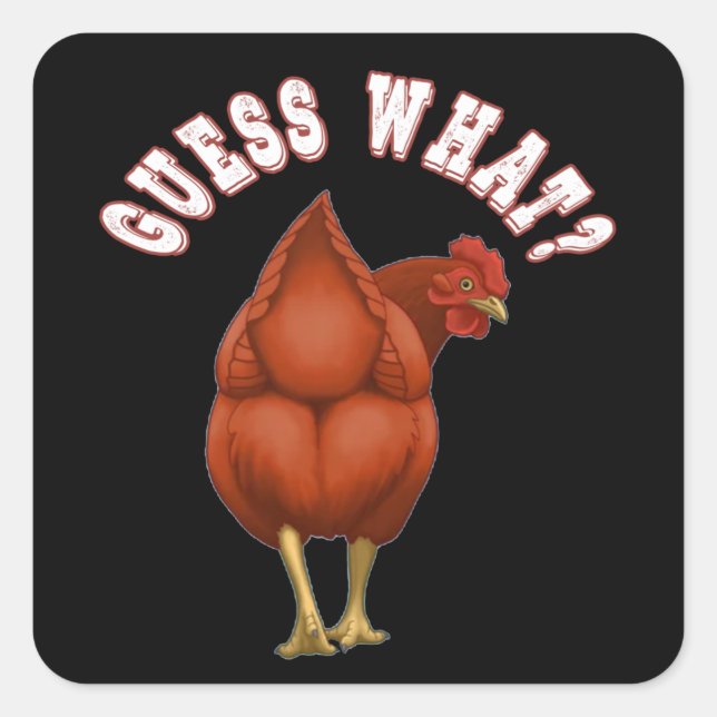 Guess what? Chicken butt! kid saying Square Sticker (Front)