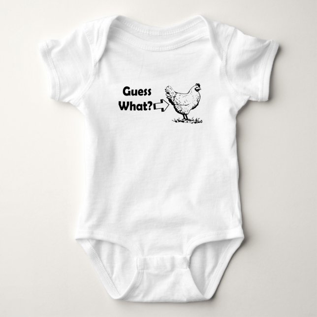 GUESS WHAT CHICKEN BUTT.png Baby Bodysuit (Front)