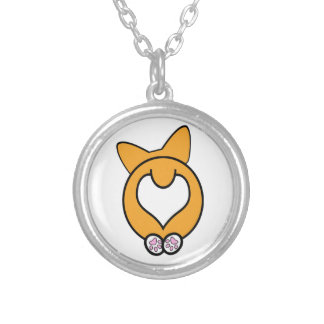 Guess What? Corgi Butt! Silver Plated Necklace
