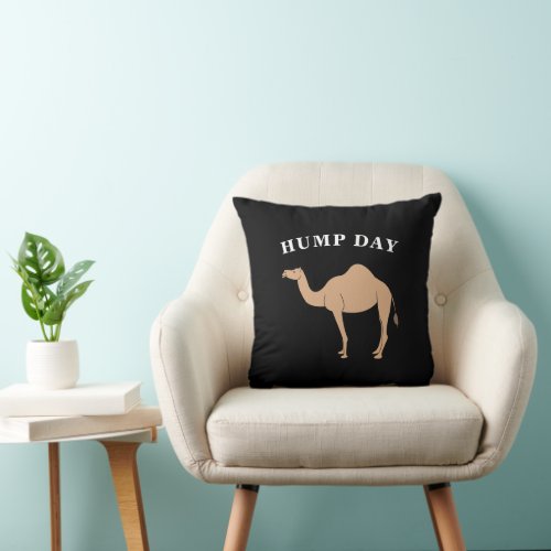 Guess What Day It Is Hump Day Camel Desert Animal Throw Pillow