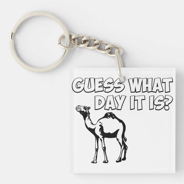 Guess What Day it Is? Hump Day Camel Keychain (Front)