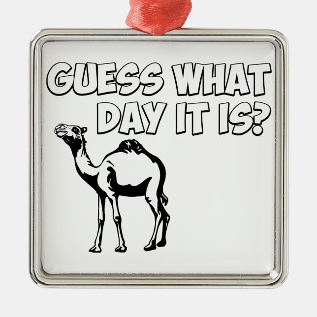 Guess What Day it Is? Hump Day Camel Metal Ornament (Front)