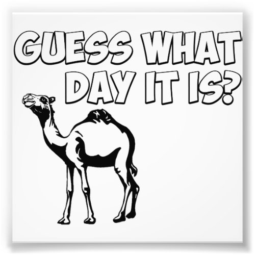 Guess What Day it Is Hump Day Camel Photo Print