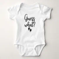 Guess What First Pregnancy Announcement Baby Bodysuit
