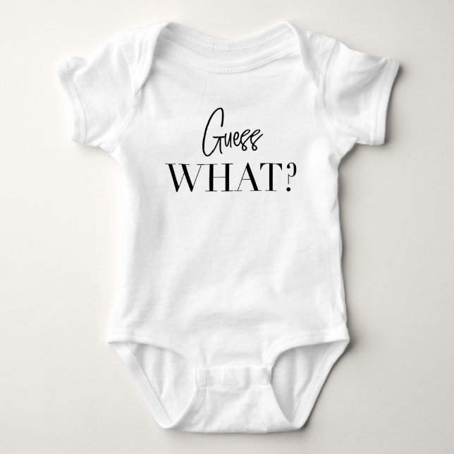 Guess what? )I'm pregnant!) baby announcement Baby Bodysuit (Front)