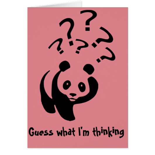 Guess What I'm Thinking Panda Personalize Cards (Front)