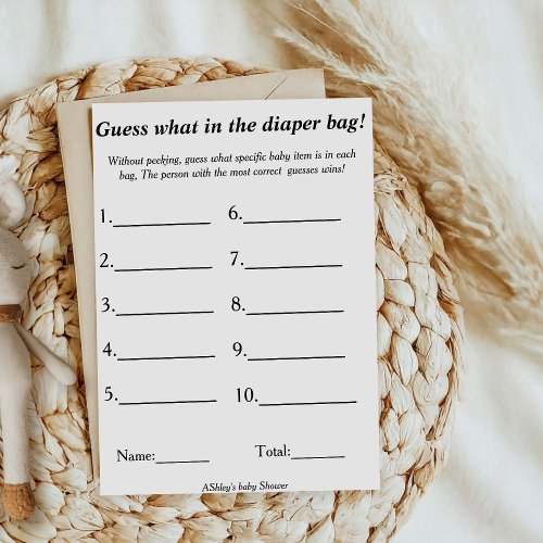 Guess what in the diaper bag game baby shower game announcement