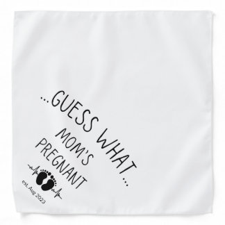Guess What Mom's Pregnant Dog Baby Announcement  Bandana