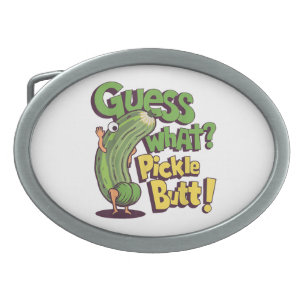 Guess What_ Pickle Butt! Funny Cucumber Belt Buckle