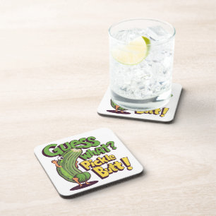 Guess What_ Pickle Butt! Funny Cucumber Beverage Coaster